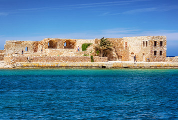 Greek architecture in Chania old city, Crete island