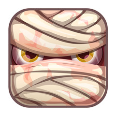 Scary app icon with stylized mummy face.