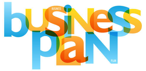 "BUSINESS PLAN" Colourful Vector Letters Icon 