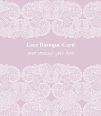 Luxury lace card. Handmade delicate ornament decors