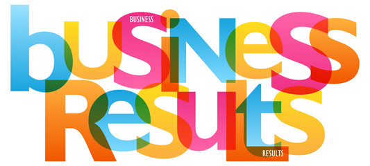 BUSINESS RESULTS vector letters icon