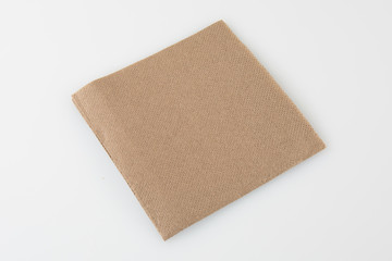 brown tissue paper on white background