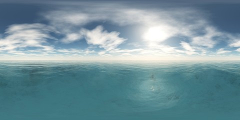 HDRI, environment map, Round panorama, spherical panorama, equidistant projection, sea sunset © ustas