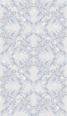 Damask Vertical pattern Vector illustration handmade ornament decor. Sparkling Baroque background textures