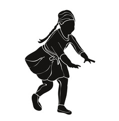 .silhouette of children playing little girl.