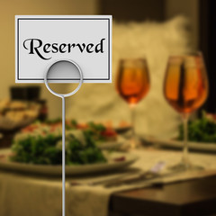 Reservation card, Reserved sign on isolated white background, 3d illustration