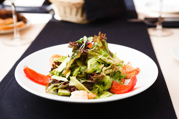 Greek salad with shrimp