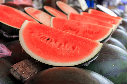 watermelon with soft-focus and over light in the background