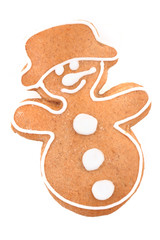 snowman christmas gingerbread isolated