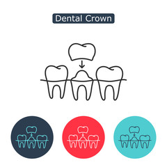 Dental crown, tooth treatment sign.