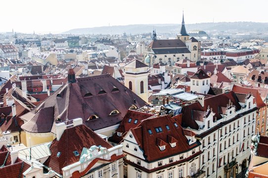 Prague panoramic view of cityscape , Czech Republic, Europe