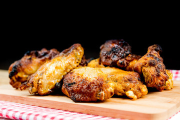 fried chicken wings on table