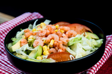 Fresh Shrimp salad with smoked salmon
