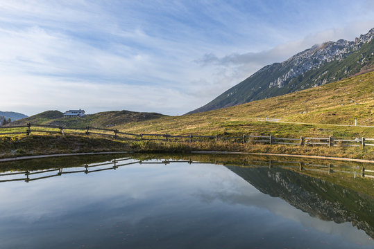 Mountain hut on Mount Baldo.Europe, Italy, Trentino Alto Adige, Trento district