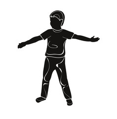 silhouette  playing little boy