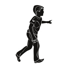 Naklejka premium silhouette of children, little boy