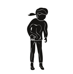 Silhouette of children, little girl jumping