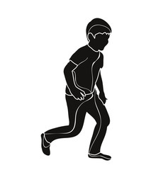 silhouette of children, little boy