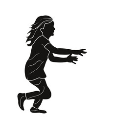 silhouette of children, little girl