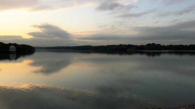Murayama Reservoir or Tama Lake at dusk