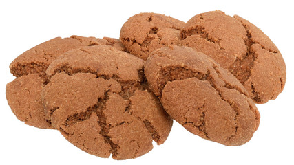 Appetizing chocolate chip cookies isolated