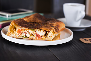 Strudel with vegetables and meat