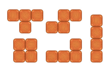 Square brick pieces for game design.