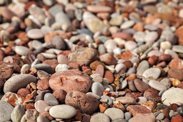 Red pebble beach
