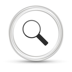 Weißer Button - Lupe - Vergrößerung