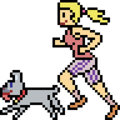 Fototapeta premium vector pixel art running sport