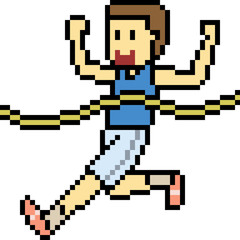 Obraz premium vector pixel art running sport