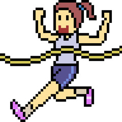 Fototapeta premium vector pixel art running sport