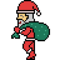 vector pixel art santa claus