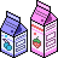 Fototapeta premium vector pixel art juice package