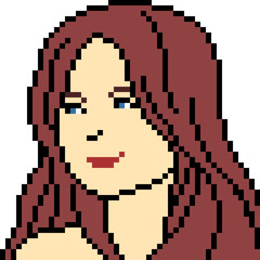Fototapeta premium vector pixel art woman portrait