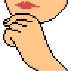 Obraz premium vector pixel art hand gesture