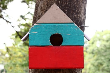 colorful bird house