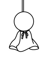 てるてるぼうず(線画、紐)