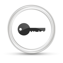 Weißer Button - Schlüssel - Passwort