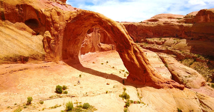 Corona Arch - Canyon With Yellow Stone Arches In Utah