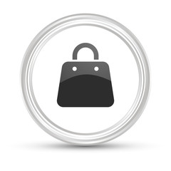 Weißer Button - Damentasche