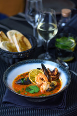 Delicious mediterranean seafood soup