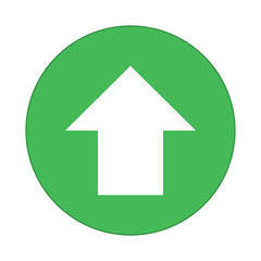 arrow up, round flat icon