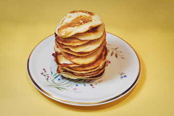 pancakes on a white plate