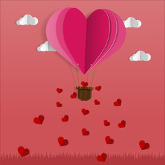 Valentine's Day with a balloon floating on the air.