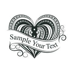 heart tattoo with text