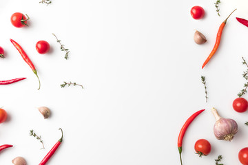 scattered vegetables