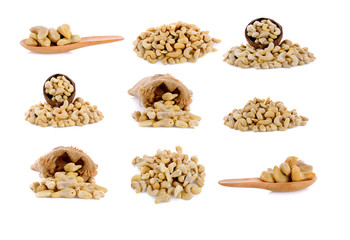 cashew nuts heap isolated on white background