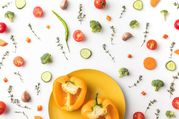 cut yellow bell pepper