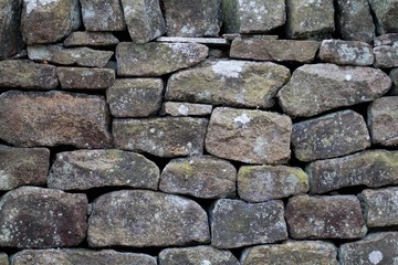 Detail of drystone wall background texture